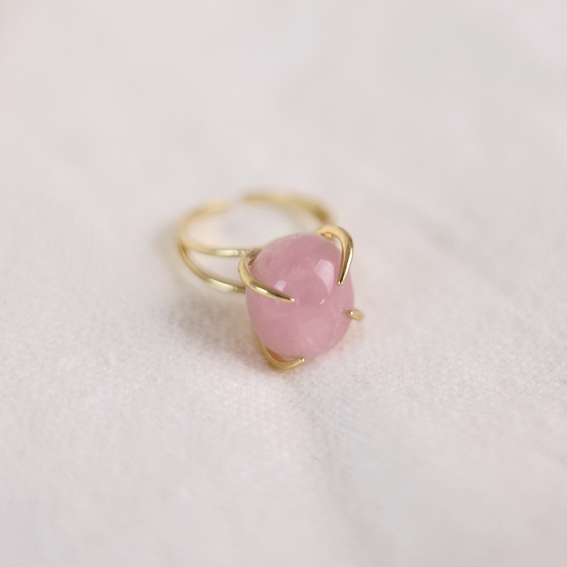 Center Of Attention Single Stone Rose Quartz Ring