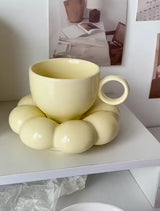 (Set of 2)’Dreamy Sips’ Handmade Ceramic Mugs + Cloud Saucer ☁️☕️(Pre-Order Now)
