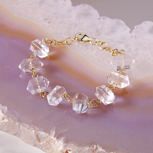Starseed Crystal Point Bracelet In Clear Quartz