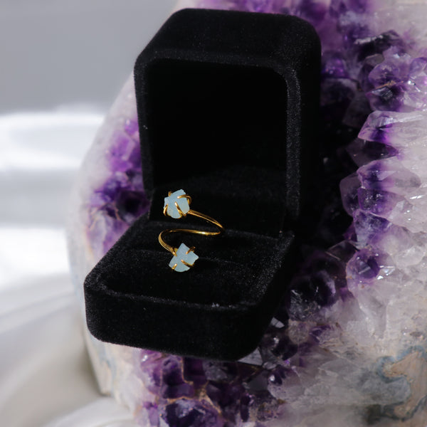 Double The Attention Aquamarine Ring