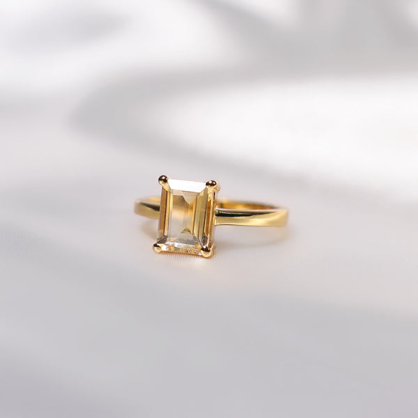 Sun Queen Citrine Crystal Ring