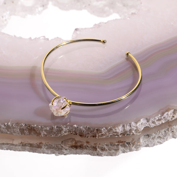 Angel Aura Crystal Bangle In Gold Plated 925 Silver - Beau Life