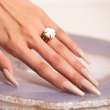 Center Of Attention Single Stone Moonstone Ring in Gold - Beau Life