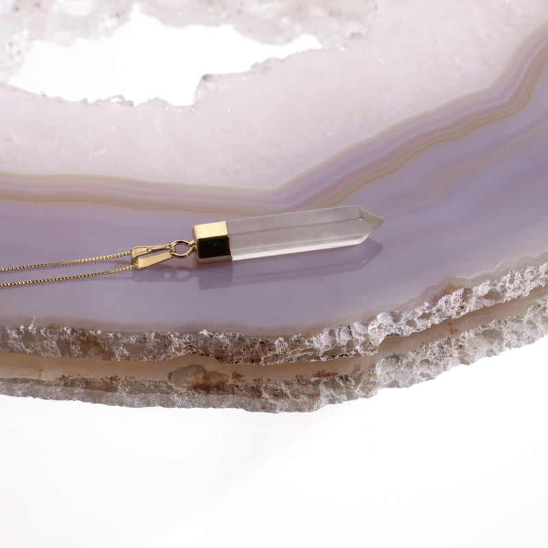 Citrine Point Necklace In Gold Plated 925 Sterling Silver - Beau Life