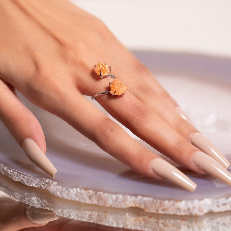 Double The Attention Sunstone Ring