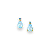 Teardrop Sky Blue Topaz Crystal Earrings